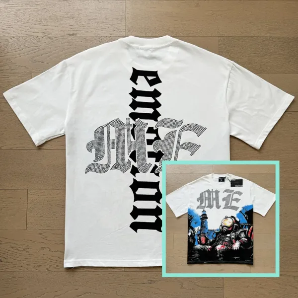 Design EMOTION Gothic Logo Print T-Shirt White T-Shirts - 1
