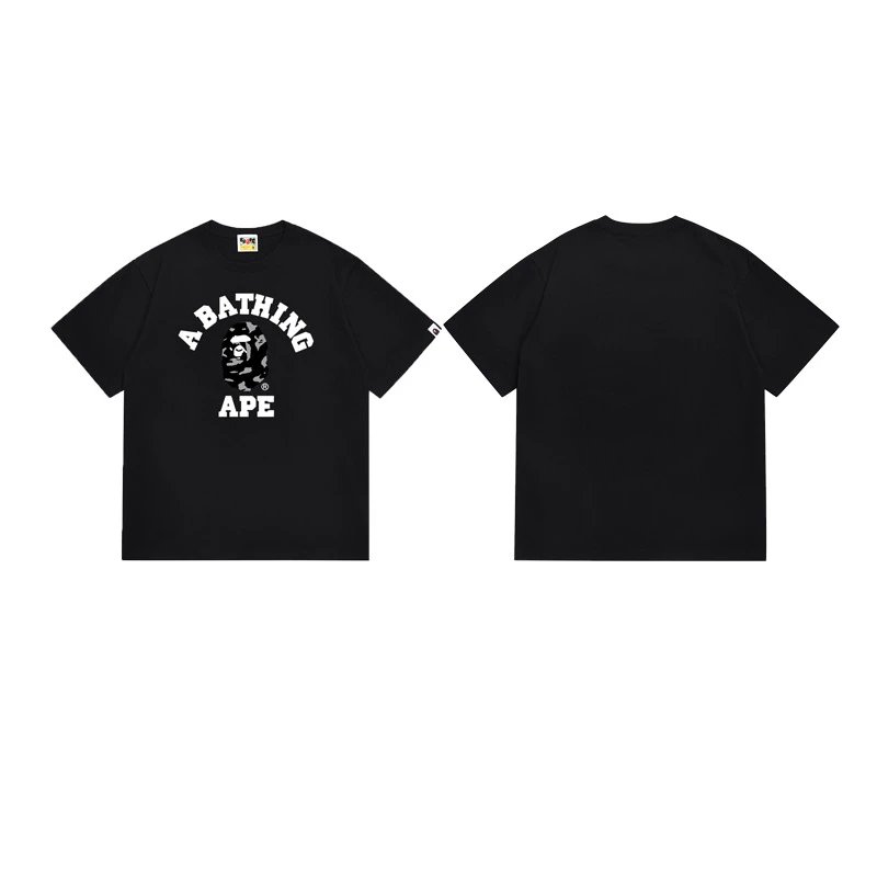 A BATHING APE T-Shirts Graphic Print T-Shirt — 117 black