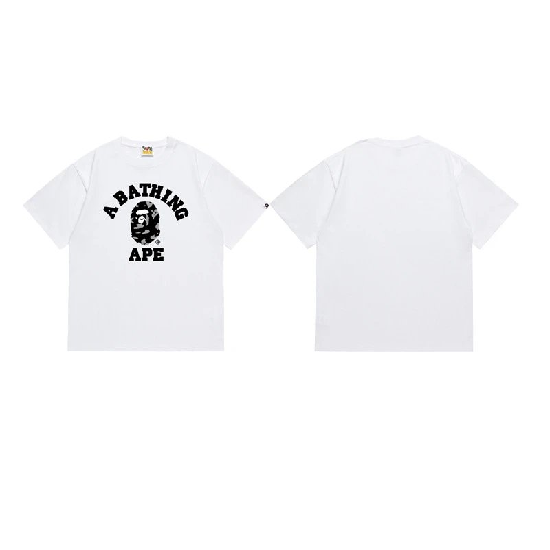 A BATHING APE T-Shirts Graphic Print T-Shirt — 117 white