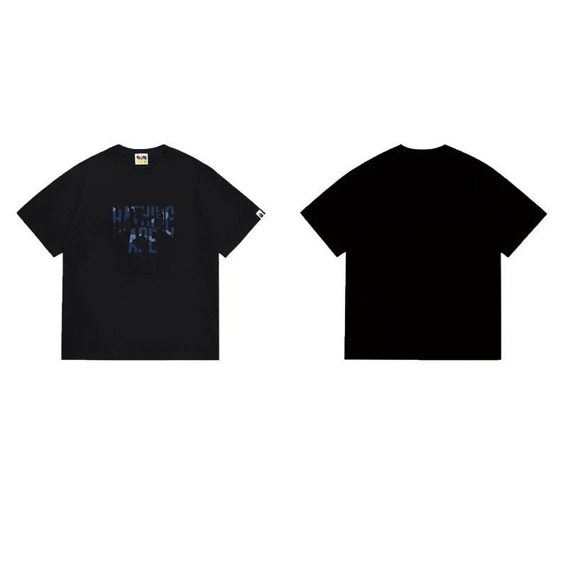 BAPE T-Shirts Graphic Print Crewneck T-Shirt — 1229 Black