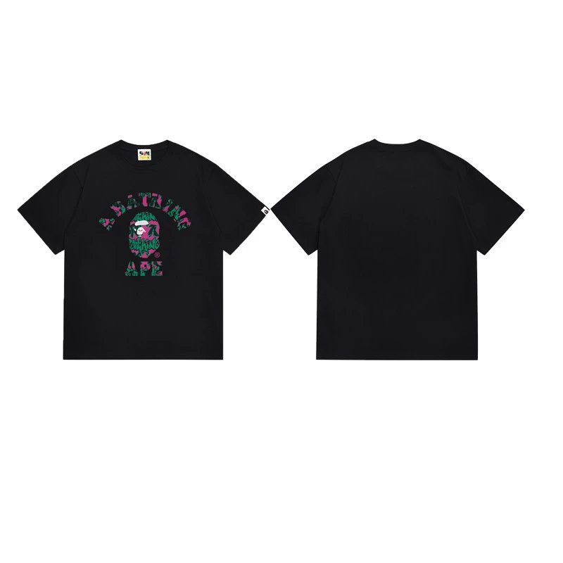 A BATHING APE T-Shirts Graphic Print T-Shirt — 122 black