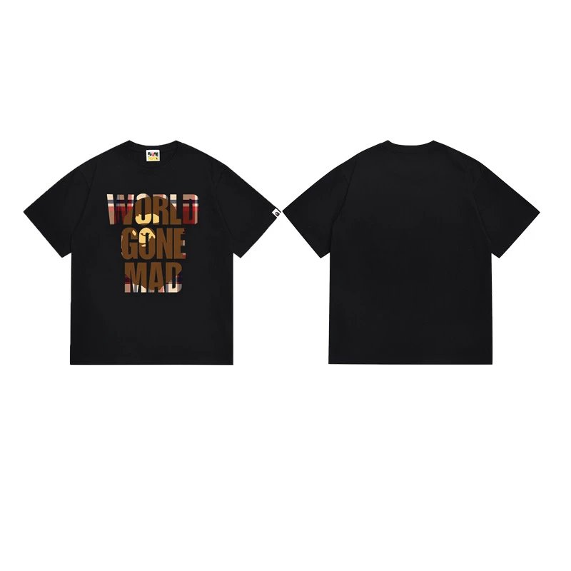 A BATHING APE T-Shirts Graphic Print T-Shirt — 126 black