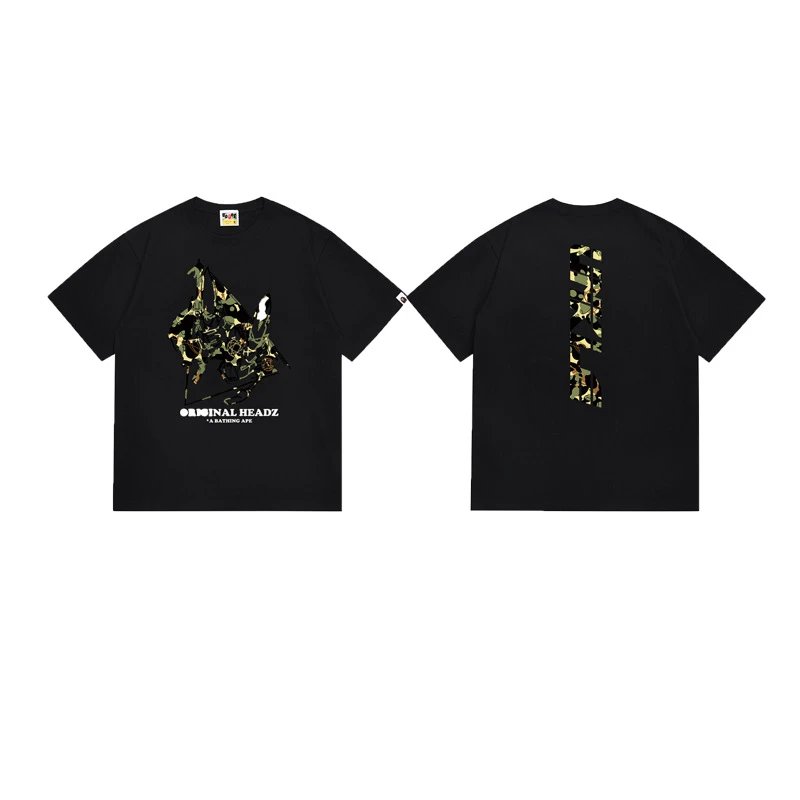 A Bathing Ape T-Shirts Short-Sleeve Graphic T-Shirt — 131 Black