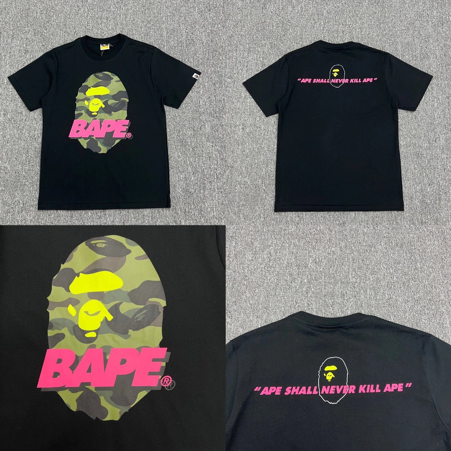 A Bathing Ape T-Shirts Short-Sleeve Head Graphic T-Shirt — XX336 black