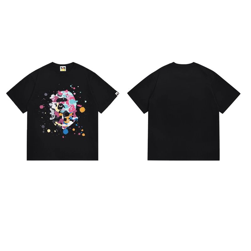 A Bathing Ape T-Shirts Short-Sleeve Graphic T-Shirt — 143 Black