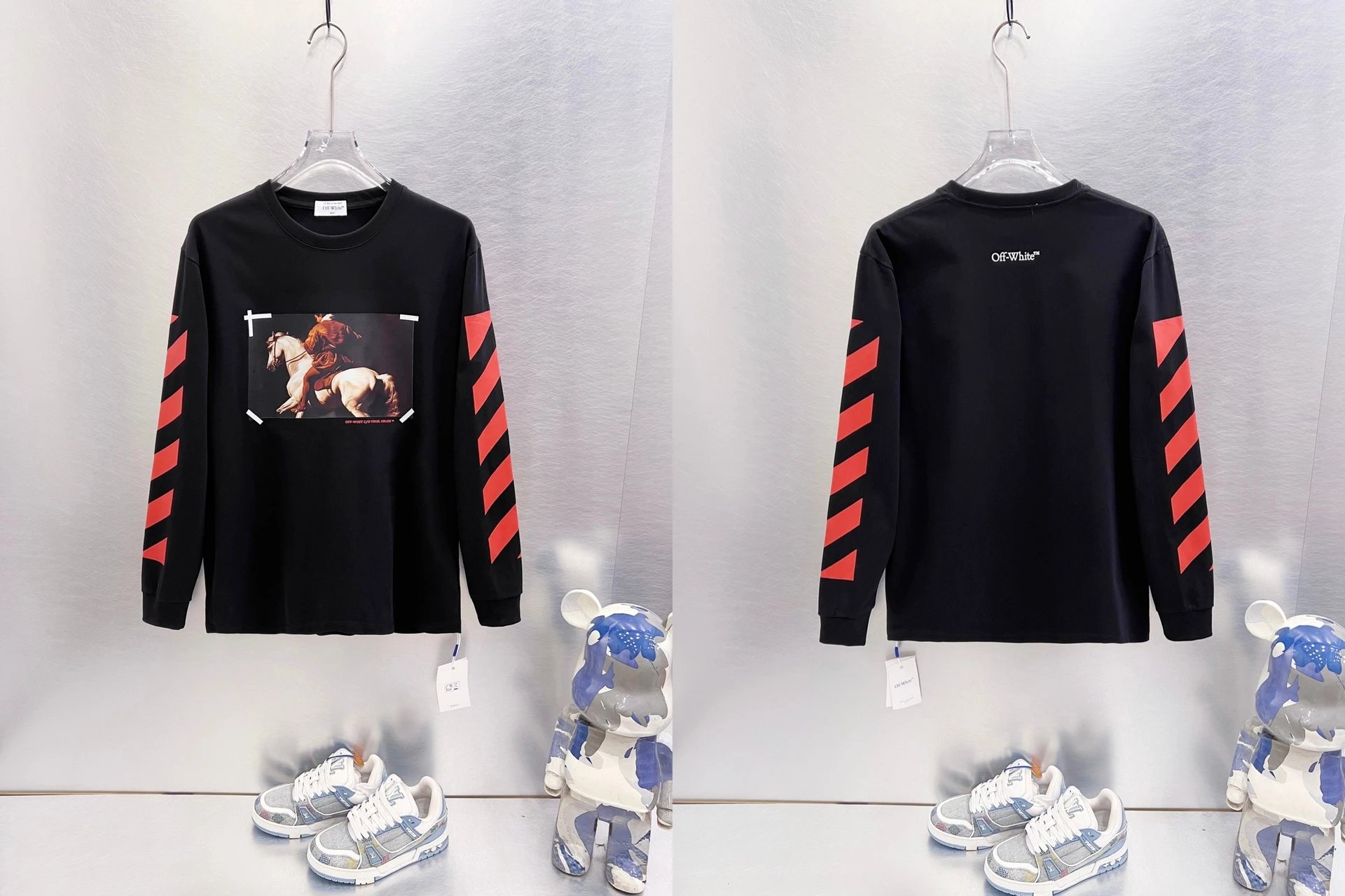 Off-White T-Shirts Long-Sleeve Graphic Arrow T-Shirt — 9659 Black