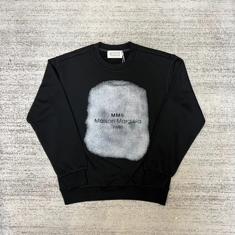 Maison Margiela Hoodies & Sweatshirts Crewneck sweatshirt with number-logo graphics — 16 black