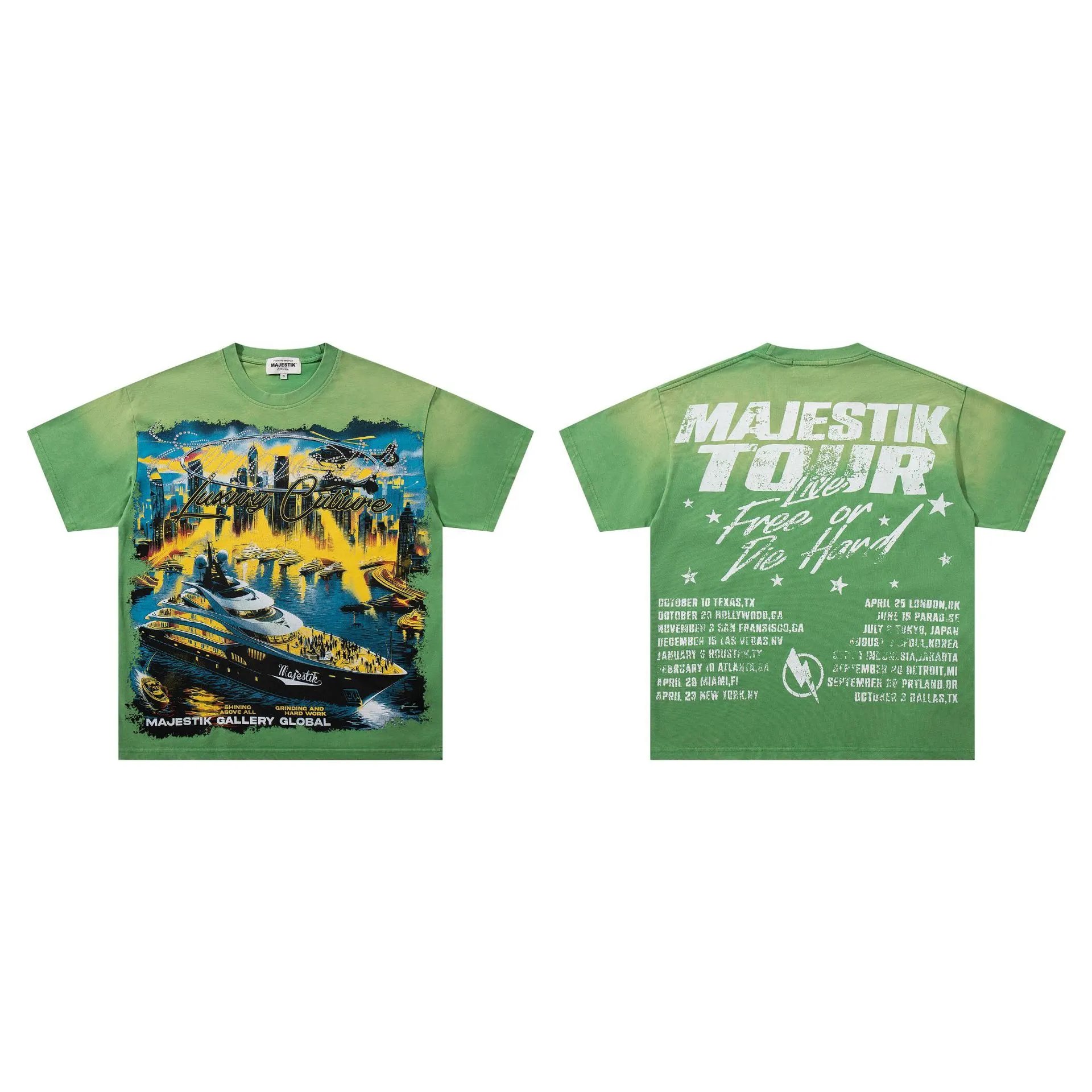 Majestik T-Shirts Graphic short-sleeve T-shirt — M 2638 Green