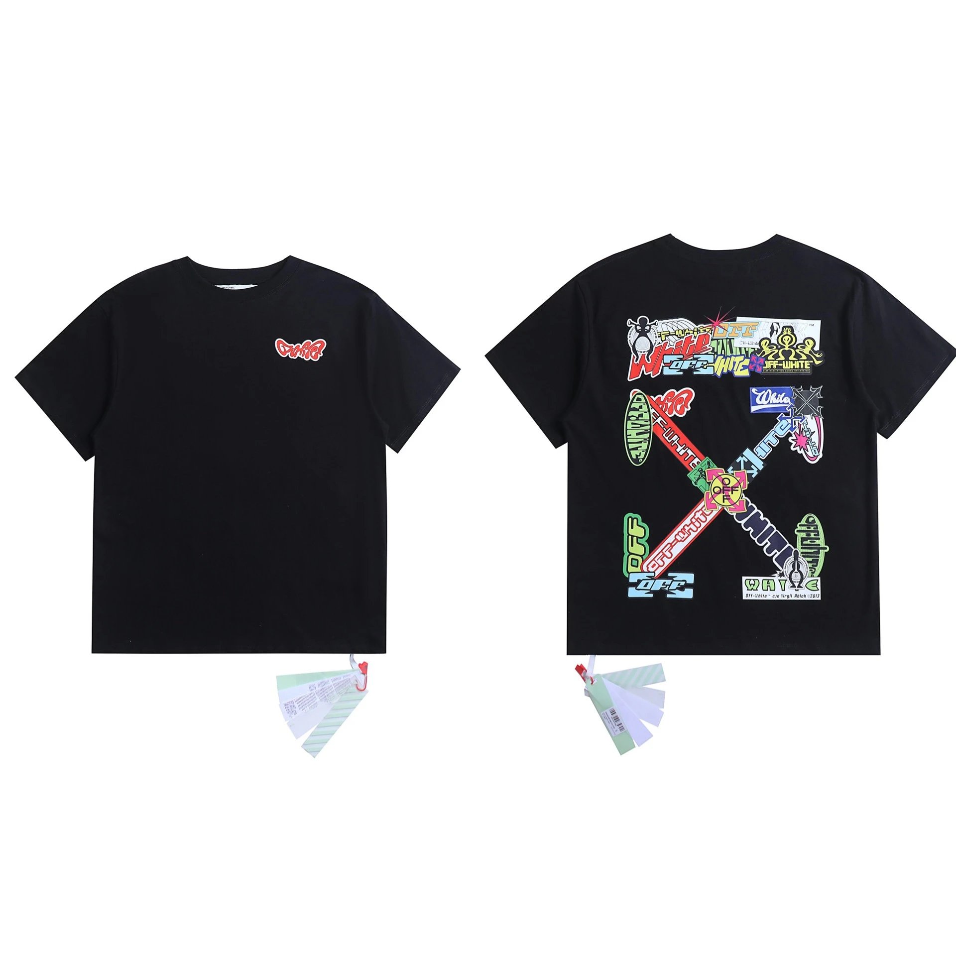 Off-White T-Shirts Graphic Print — 2097 black