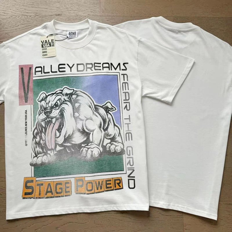 Vale Lives T-Shirts Washed graphic short-sleeve T-shirt — 8157 Washed white