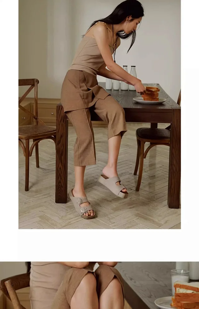 Unbranded Slippers Double-Buckle Platform Slide product detail image 6