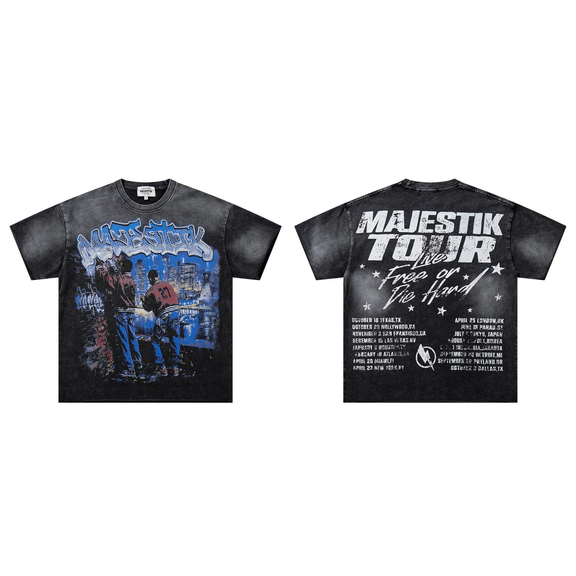 Majestik T-Shirts Graphic short-sleeve T-shirt — M 2604 Black