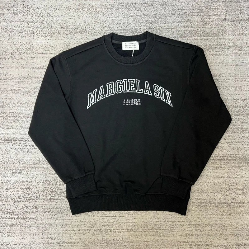 Maison Margiela Hoodies & Sweatshirts Crewneck sweatshirt with number-logo graphics — 23 black