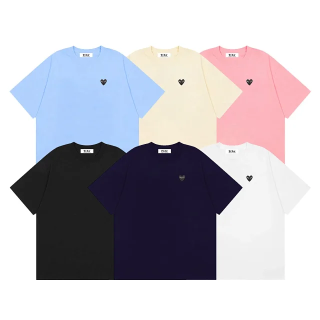 Comme des Garçons T-Shirts PLAY multi-heart print product detail image 3
