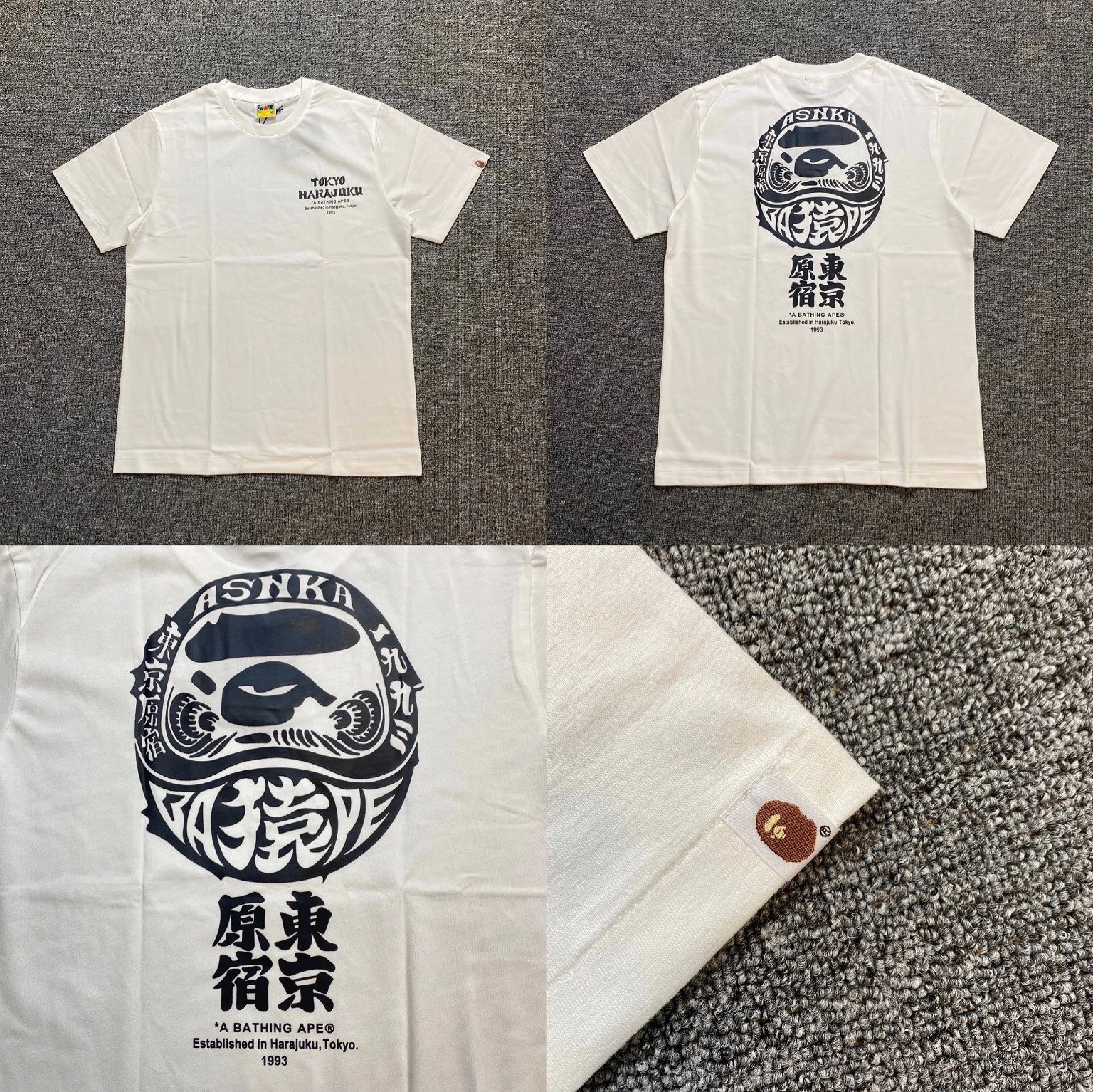 A Bathing Ape T-Shirts Short-Sleeve Head Graphic T-Shirt — 366 white