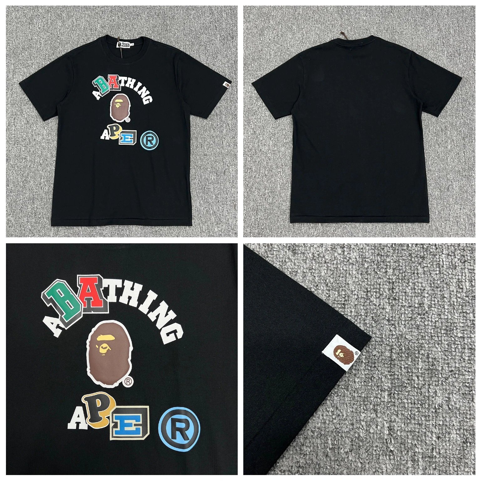 BAPE T-Shirts Short-Sleeve Graphic T-Shirt — XX322 black