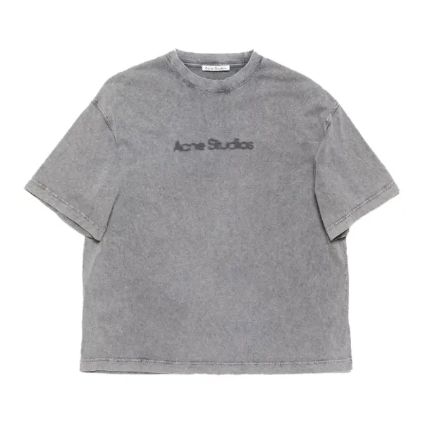 Acne Studios Washed Gray Logo T-Shirt - 1