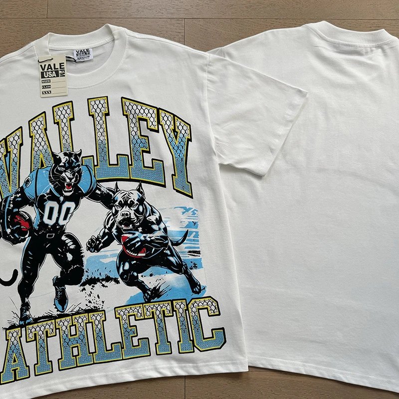 VALE USA T-Shirts Washed Rhinestone Graphic Short-Sleeve T-Shirt — 8112 Washed white