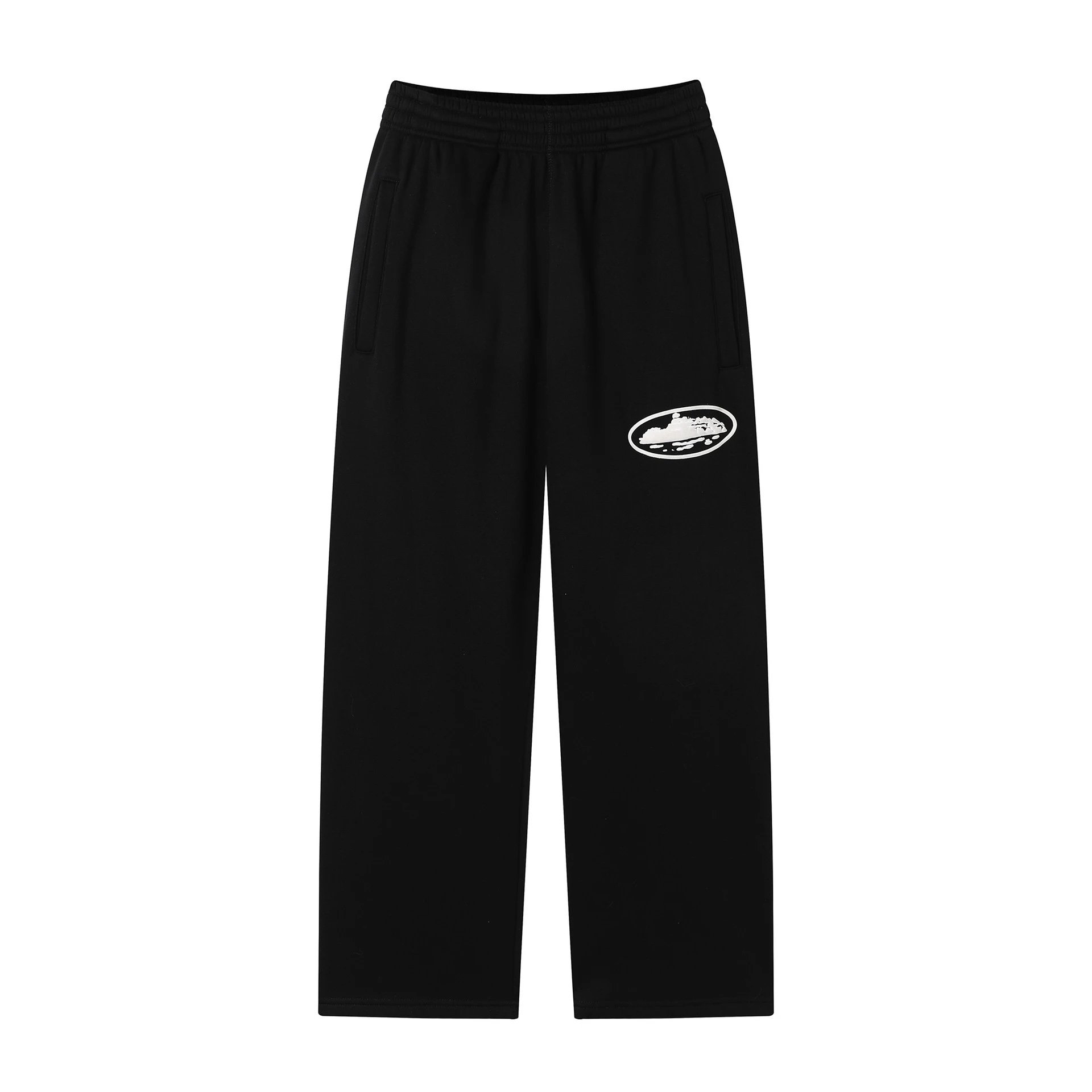 Corteiz Hoodies & Sweatshirts Zip-up hooded sweatshirt with embroidered chest emblem — 504 Black trousers