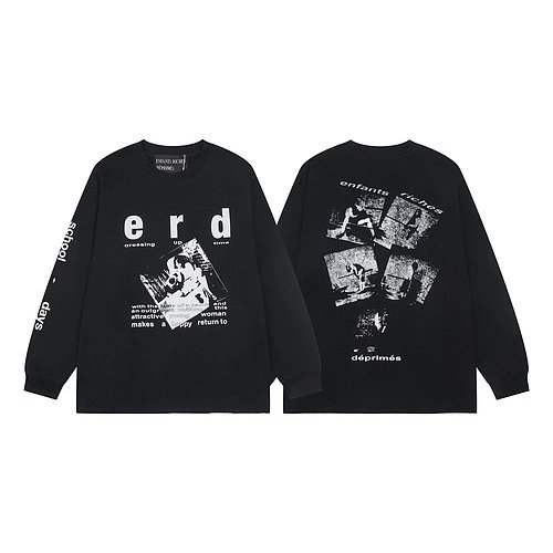 Design ERD Acid Wash Hoodie Black / Red - 3