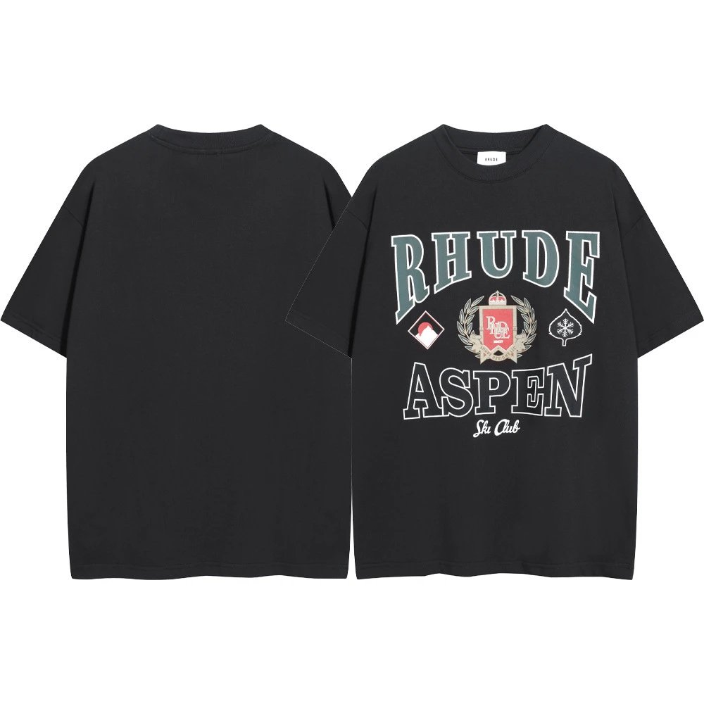 Rhude T-Shirts Graphic Print Short-Sleeve T-Shirt — 8065 black