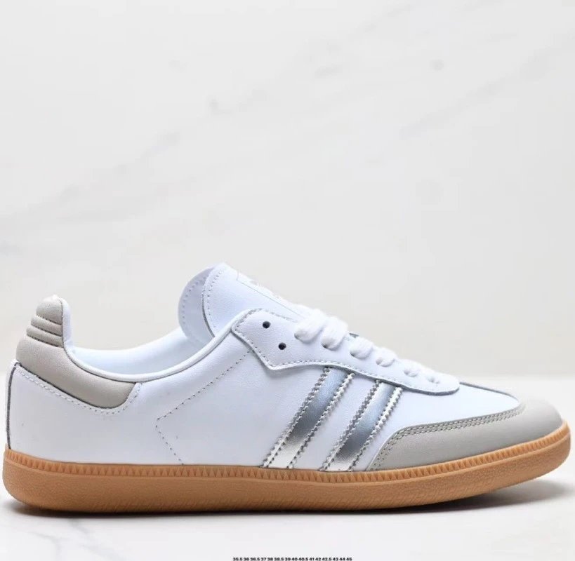 Unbranded Sneakers Low-top three-stripe — White, gray, and silver