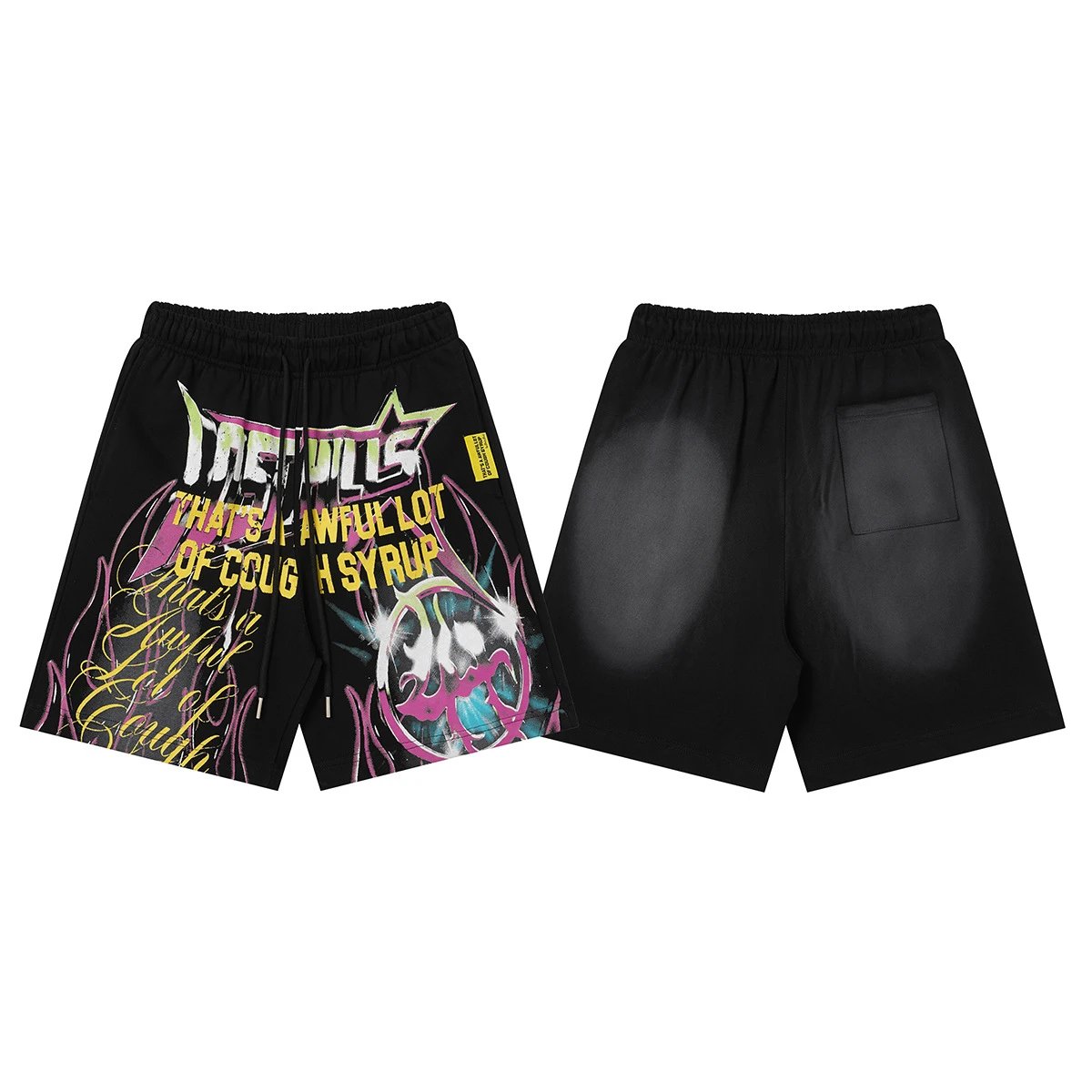 Unbranded Shorts Graphic Print Drawstring — T 2503#active black
