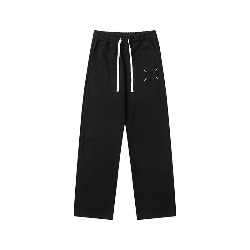 Maison Margiela Trousers Drawstring sweatpants with logo prints — 827 black
