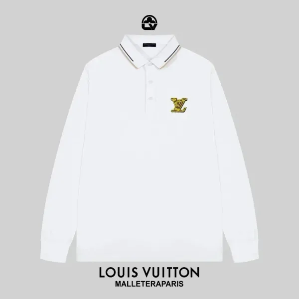 Louis Vuitton Malletier Paris Long-Sleeve Polo White Tops Polo - 1
