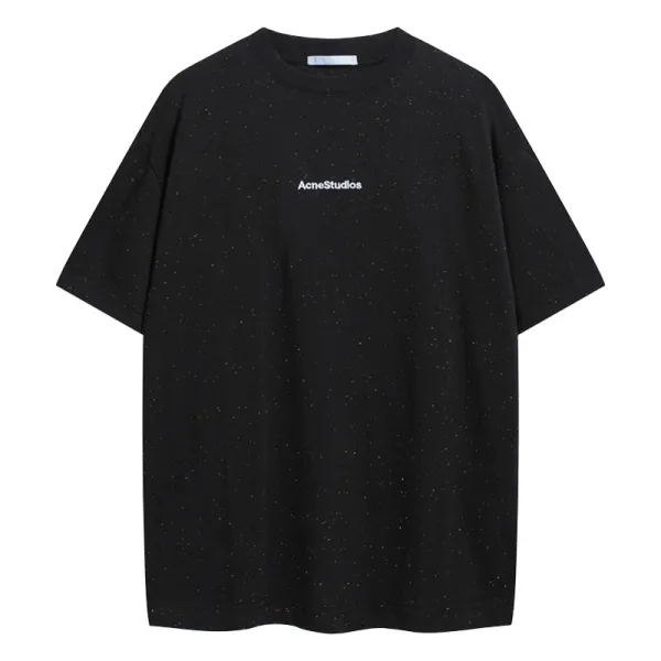 Acne Studios Speckled Logo T-Shirt Black - 1