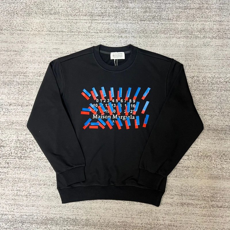 Maison Margiela Hoodies & Sweatshirts Crewneck sweatshirt with number-logo graphics — 6 black