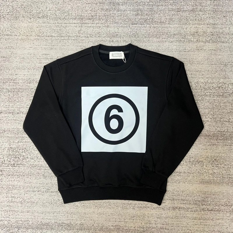Maison Margiela Hoodies & Sweatshirts Crewneck sweatshirt with number-logo graphics — 7 black