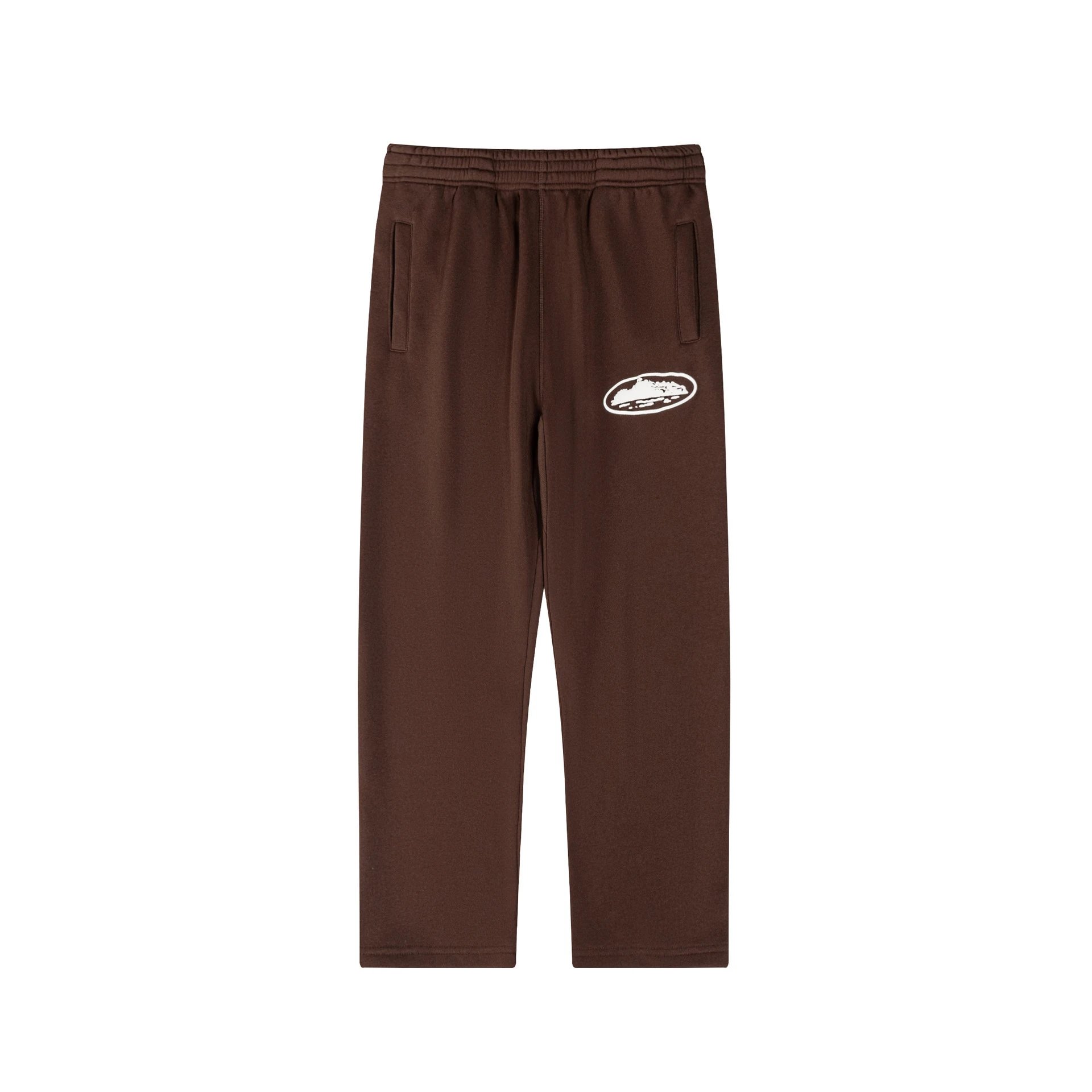 Corteiz Hoodies & Sweatshirts Zip-up hooded sweatshirt with embroidered chest emblem — 504 Brown trousers