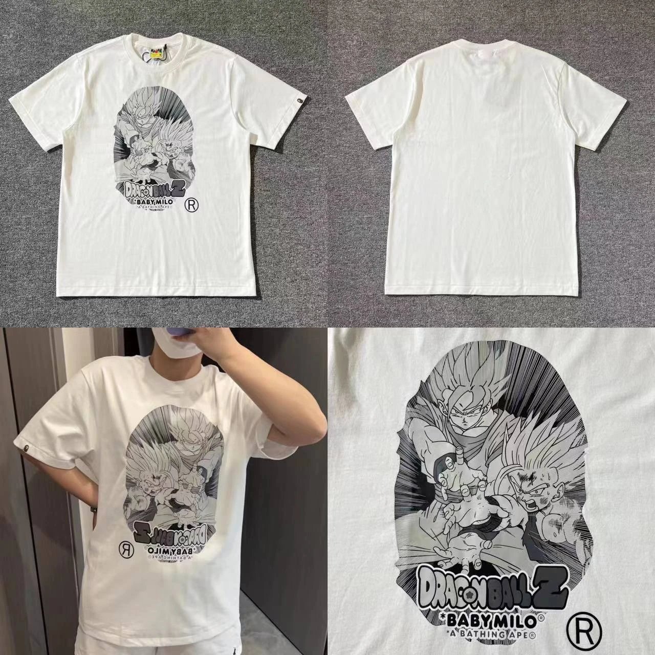 A Bathing Ape T-Shirts Short-Sleeve Head Graphic T-Shirt — 266 white