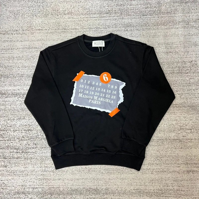 Maison Margiela Hoodies & Sweatshirts Crewneck sweatshirt with number-logo graphics — 26 black