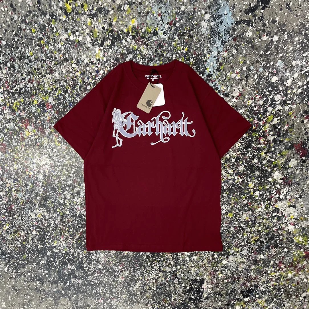 Carhartt T-Shirts Short-Sleeve Graphic Logo T-Shirt — 021 Wine red