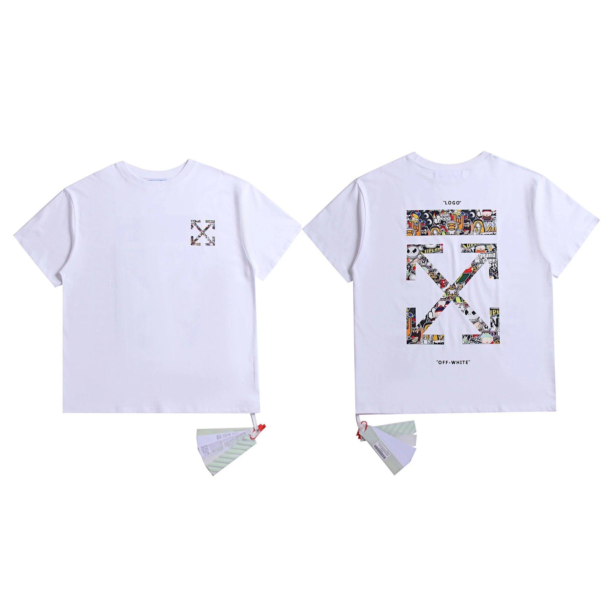 Off-White T-Shirts Graphic Print — 2096 white