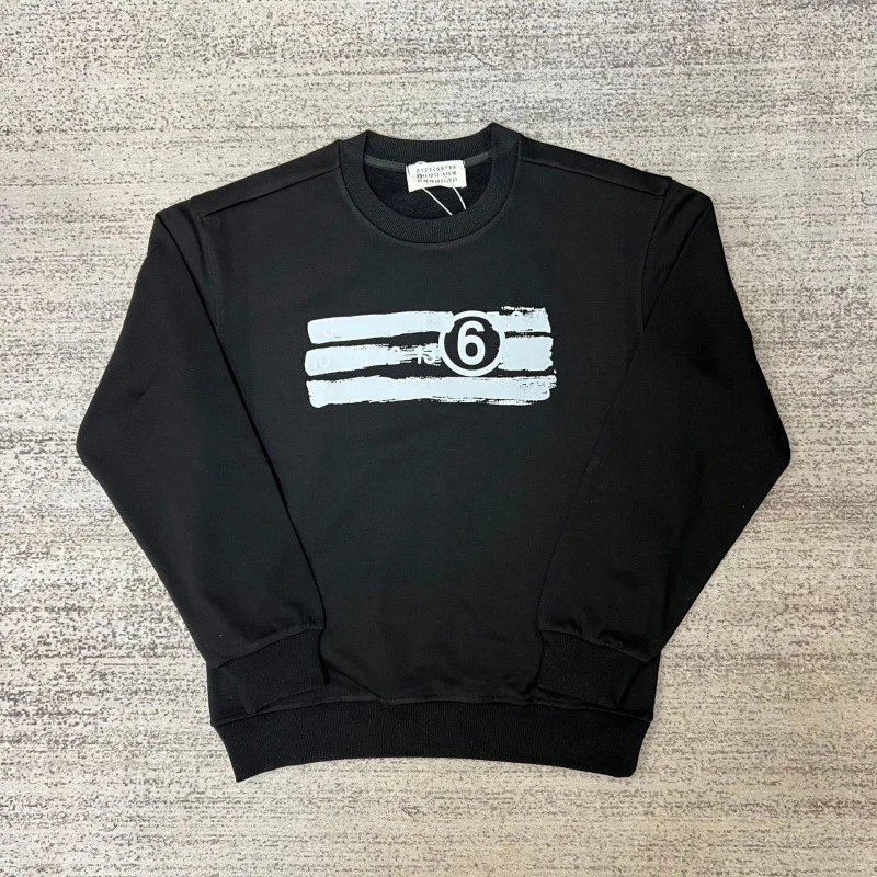 Maison Margiela Hoodies & Sweatshirts Crewneck sweatshirt with number-logo graphics — 33 black