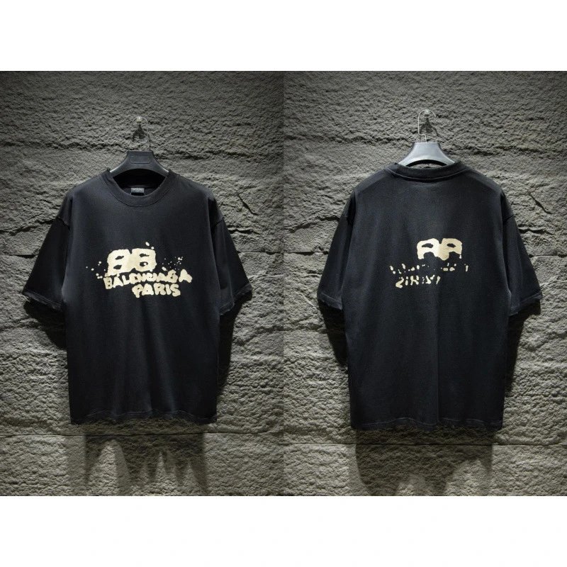Balenciaga T-Shirts Oversized Logo-Print Short-Sleeve T-Shirt — 35
