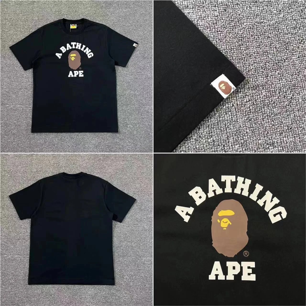 A Bathing Ape T-Shirts Short-Sleeve Head Graphic T-Shirt — XX253 black