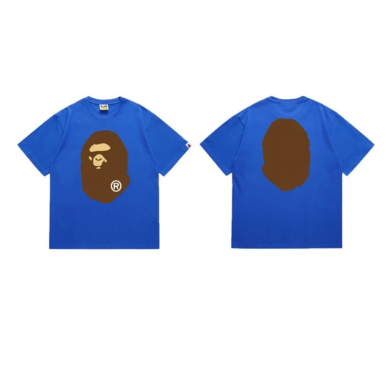 BAPE T-Shirts Short-Sleeve Ape Head Graphic — 175 Klein Blue