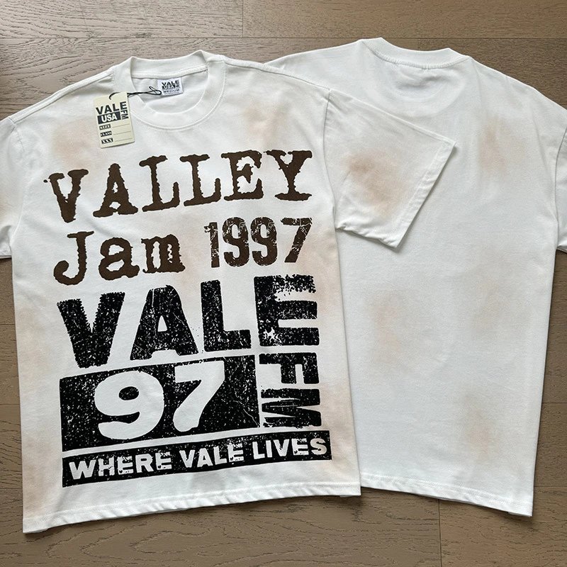 Vale Lives T-Shirts Washed graphic short-sleeve T-shirt — 8167 Washed white