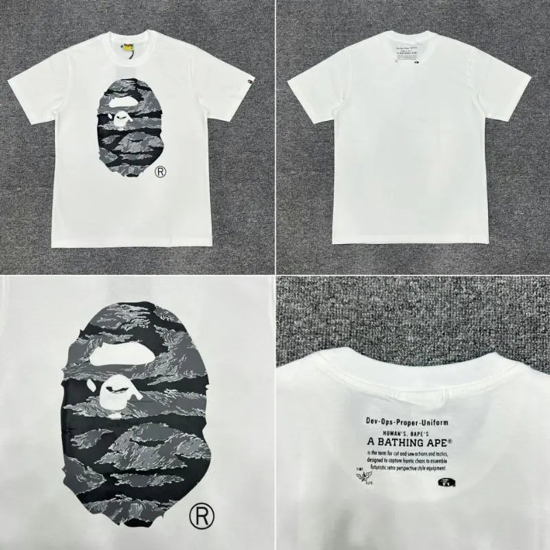A Bathing Ape T-Shirts Short-Sleeve Head Graphic T-Shirt — 013 white