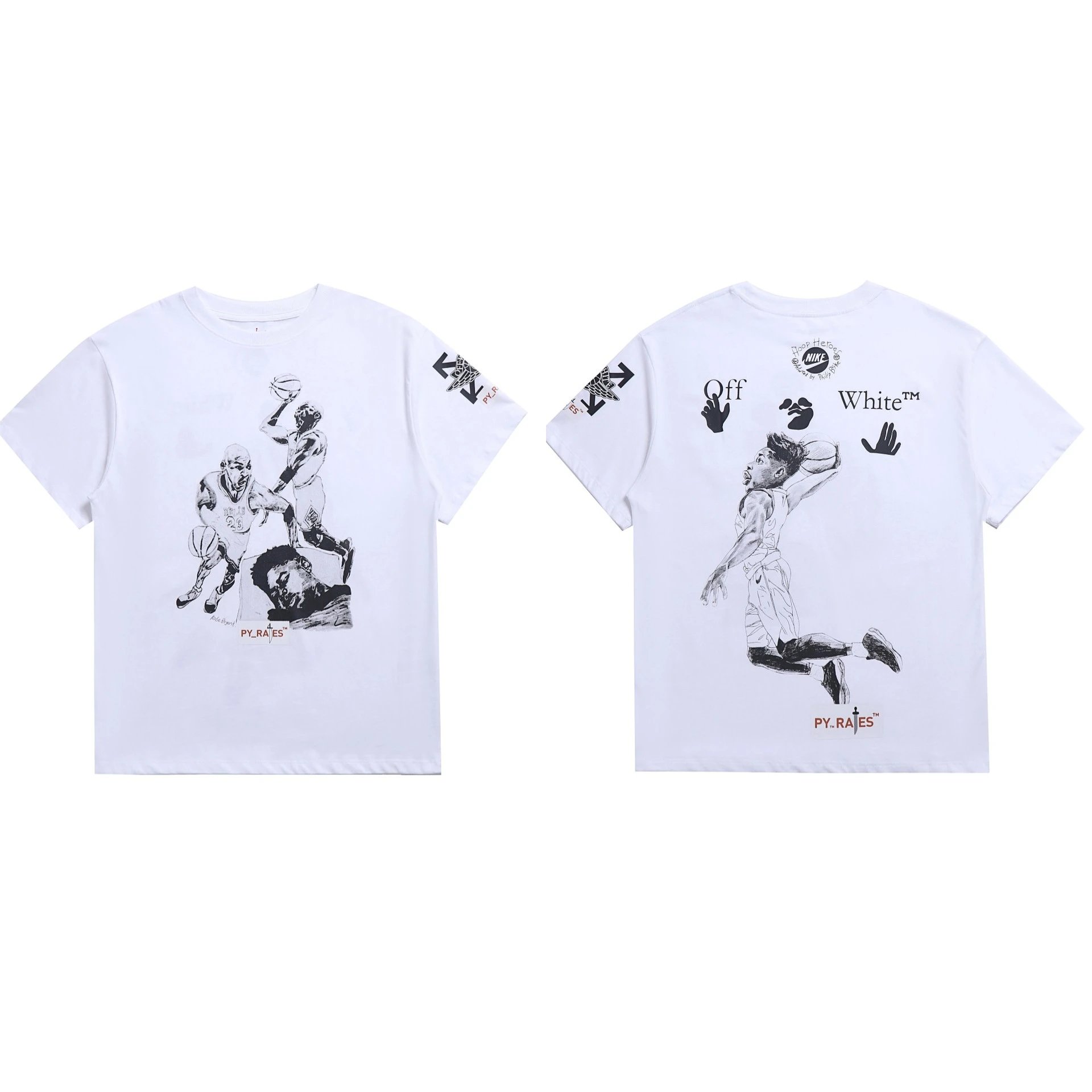 Off-White T-Shirts Graphic Print — 2100 white