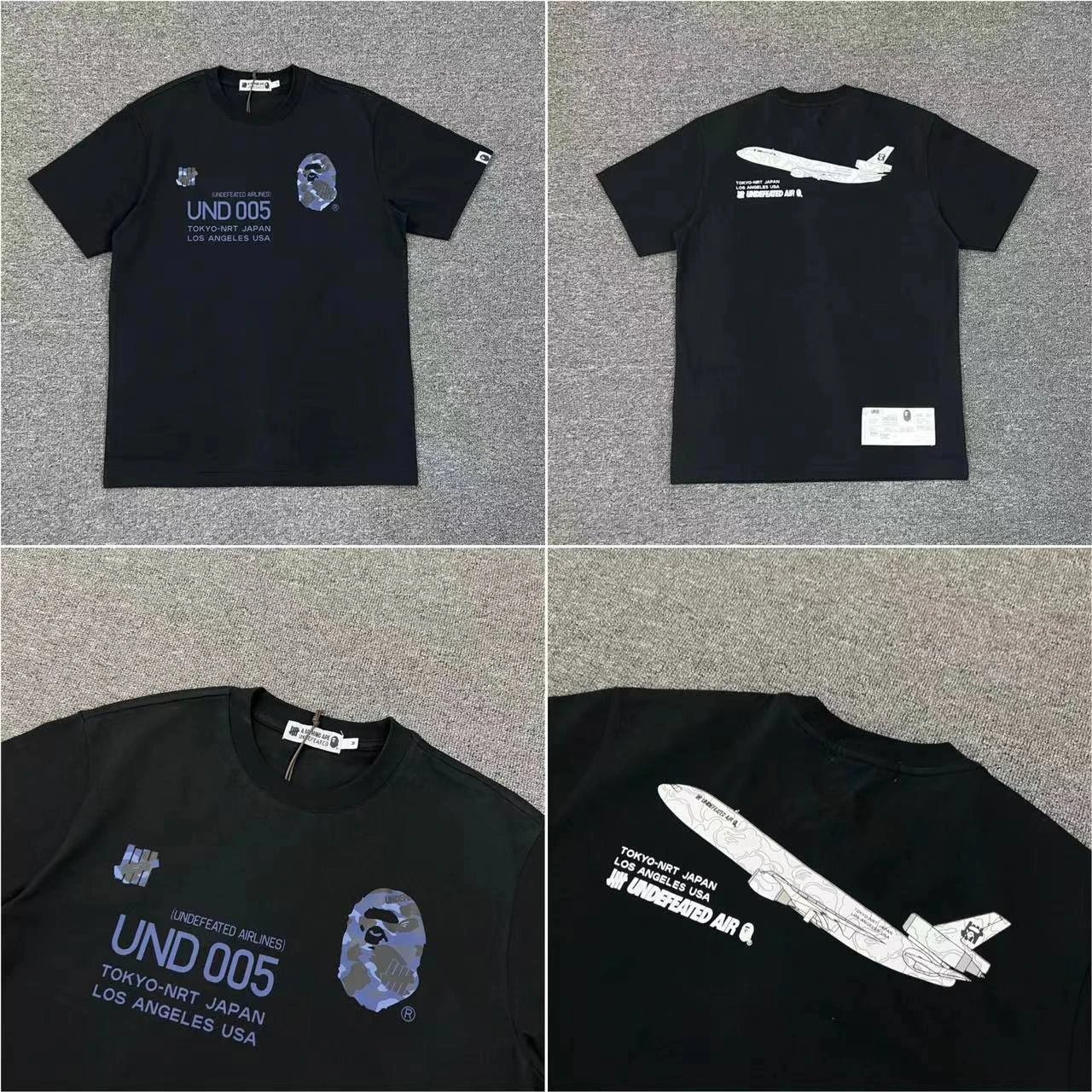 A Bathing Ape T-Shirts Short-Sleeve Head Graphic T-Shirt — 222 Black and blue