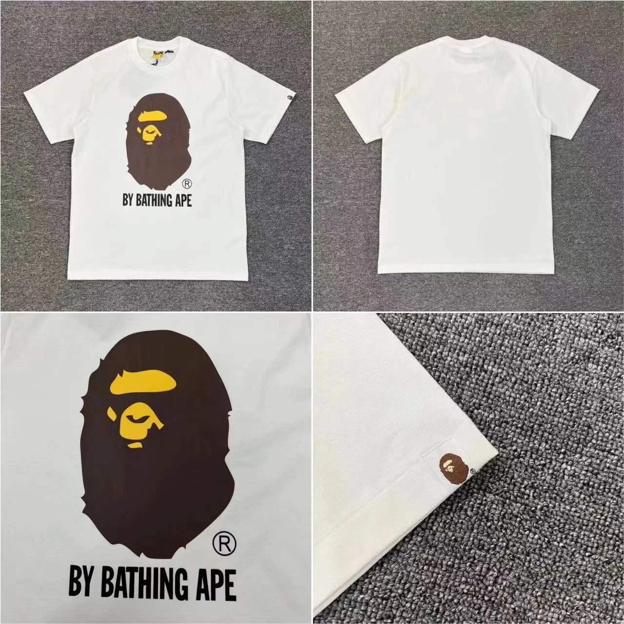 A Bathing Ape T-Shirts Short-Sleeve Head Graphic T-Shirt — 223 white