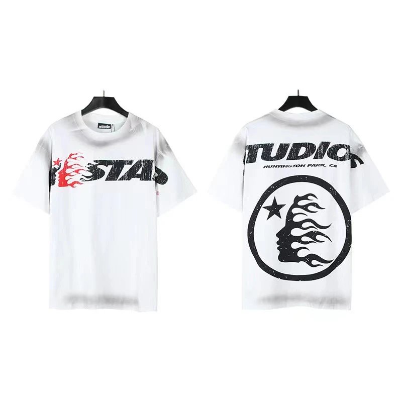 Hellstar T-Shirts Washed graphic T-shirt — 680 Washed Old White