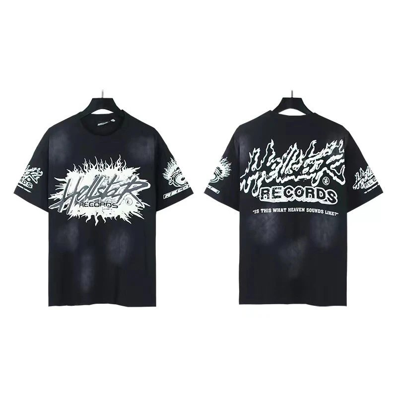 Hellstar T-Shirts Washed graphic T-shirt — 696 Washed old black