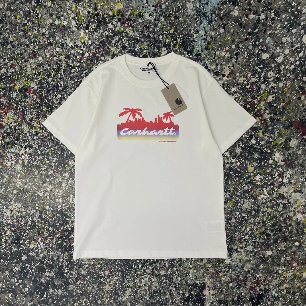Carhartt T-Shirts Short-Sleeve Graphic Logo T-Shirt — 017 White Red