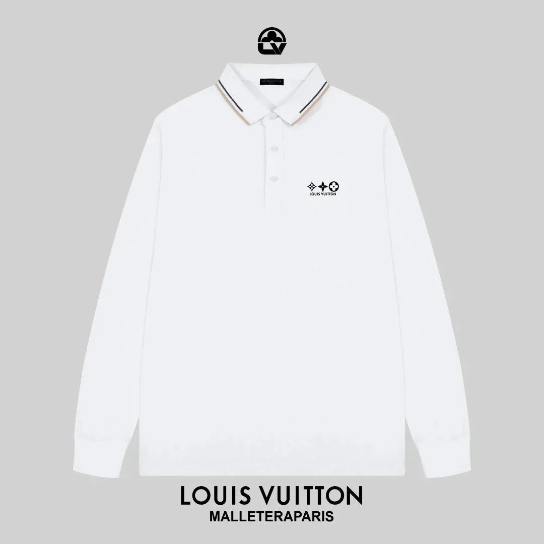 Louis Vuitton Malletier Paris White Long-Sleeve Polo Shirt - 8